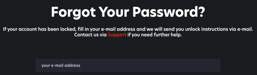 1Red Forgot Password Form